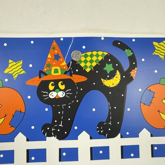 4 VTG B&D Barth & Dreyfuss Halloween Vinyl Placemats Black Cat Jack-o-Lantern - Picture 3 of 7